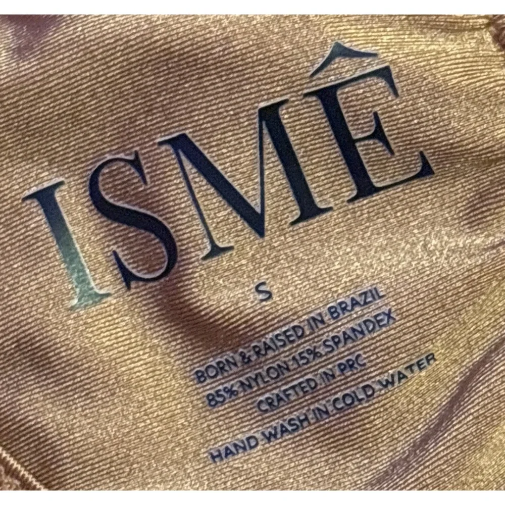 NEW ISME Women's Purple Metallic Gold Trim Tie-Side Brazilian Bikini Bottom, S